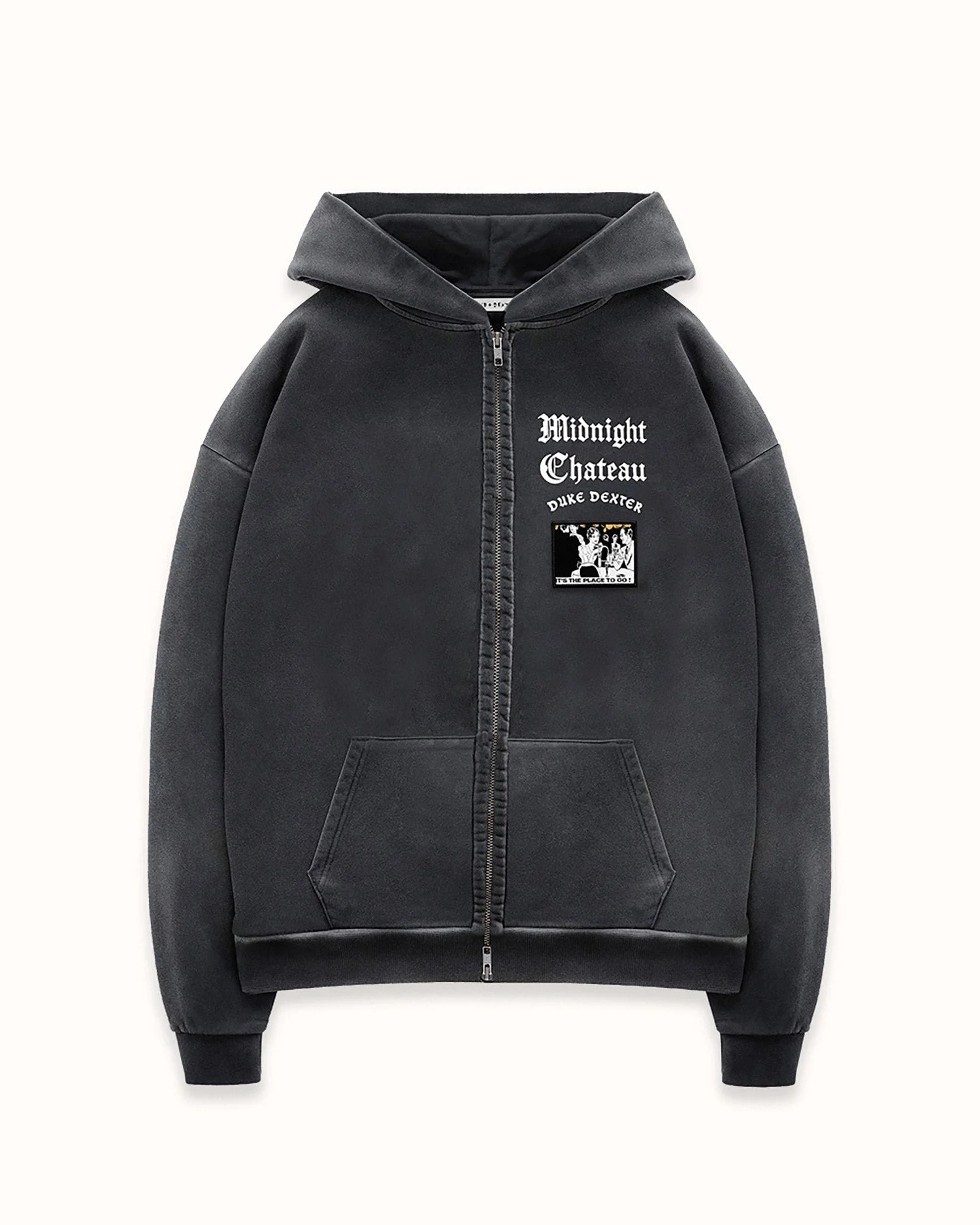 MC Washed Black Zip Hoodie - 1