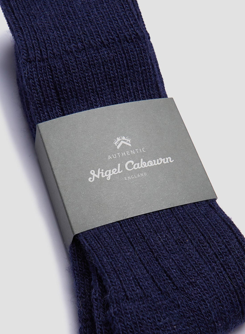 Nigel Cabourn Alpaca Wool Sock in Navy outlook