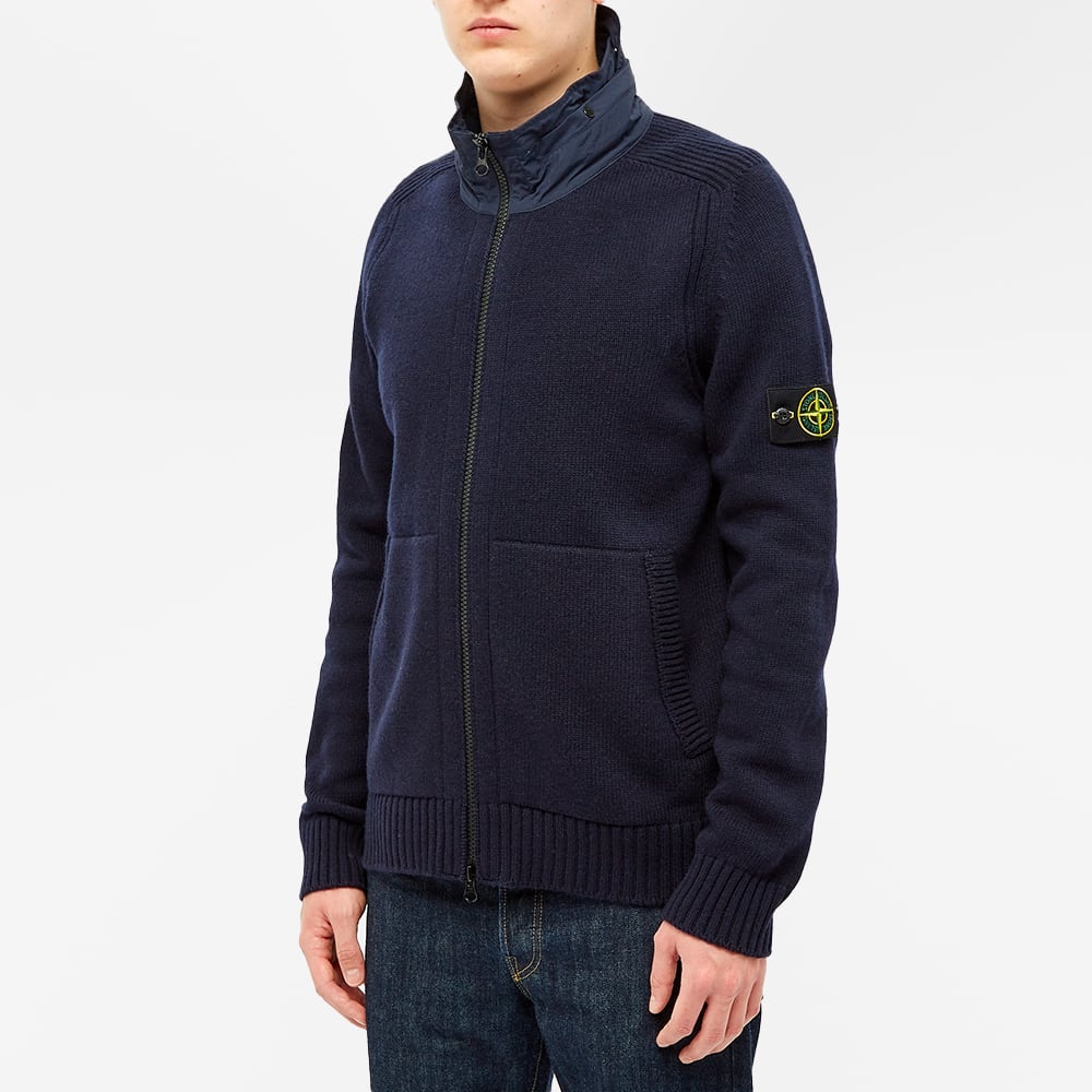 Stone Island Nylon Hood Knitted Jacket - 4