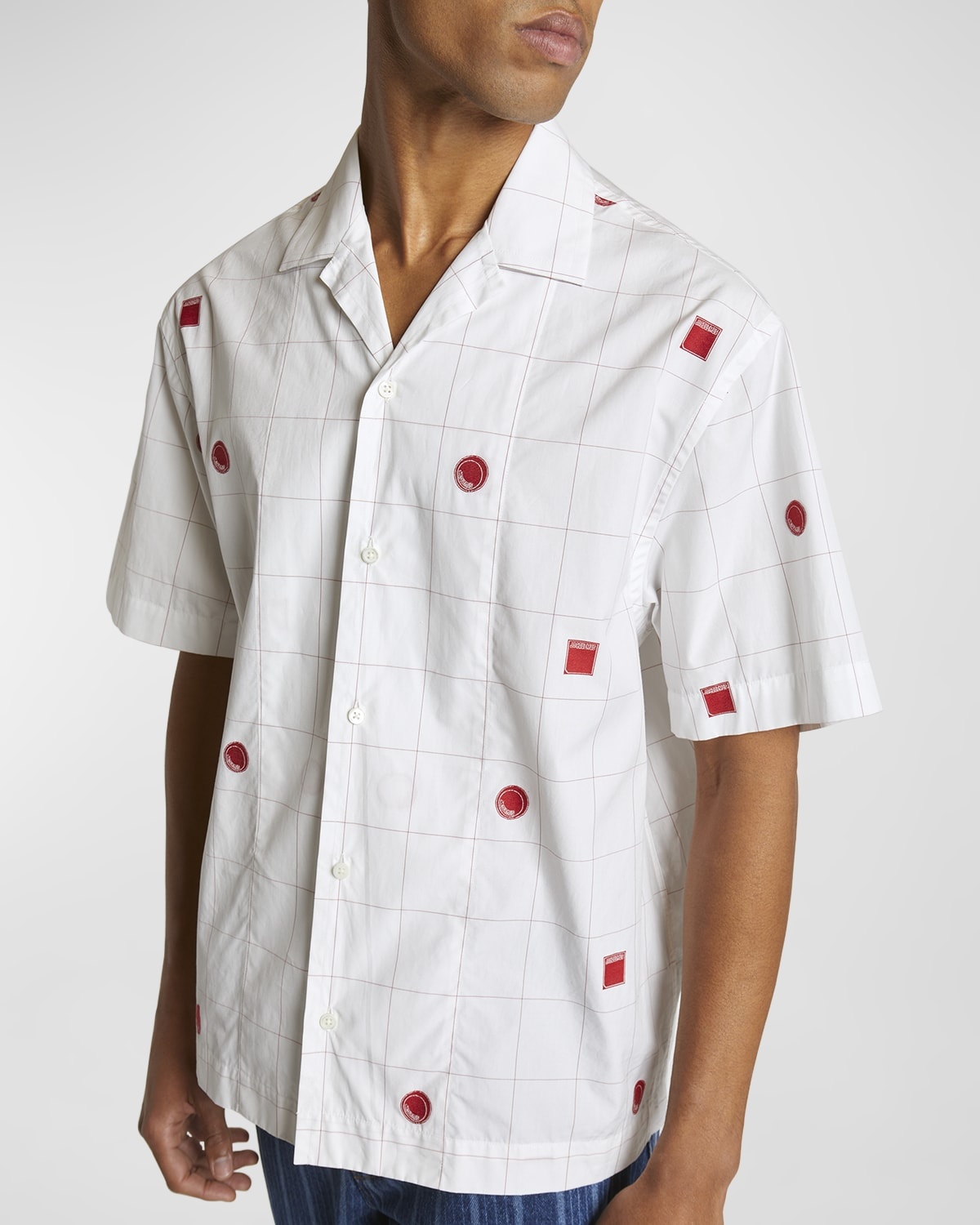 Men's Grid Check Icon Camp Shirt - 7