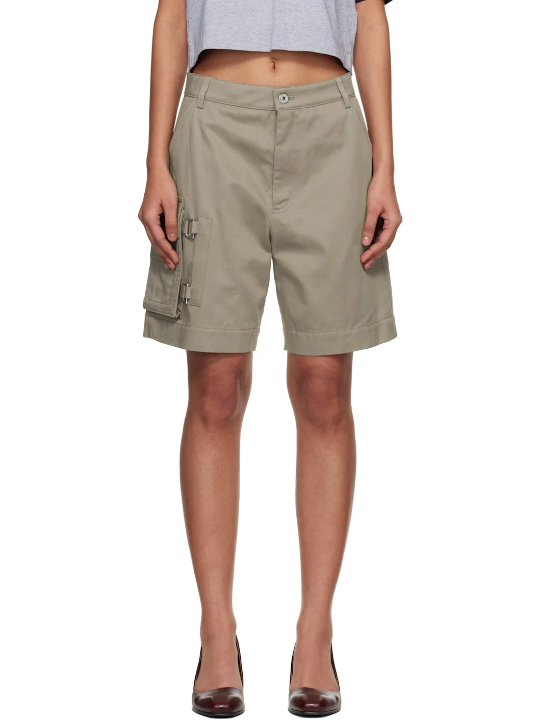 Beige Co Gab Pocket Shorts - 1