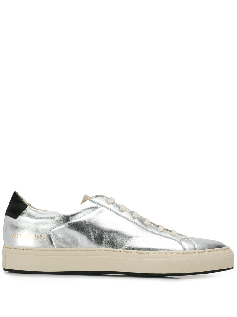 low-top metallic trainers - 1