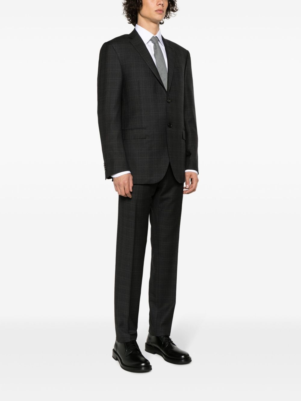 checked single-breasted suit - 3