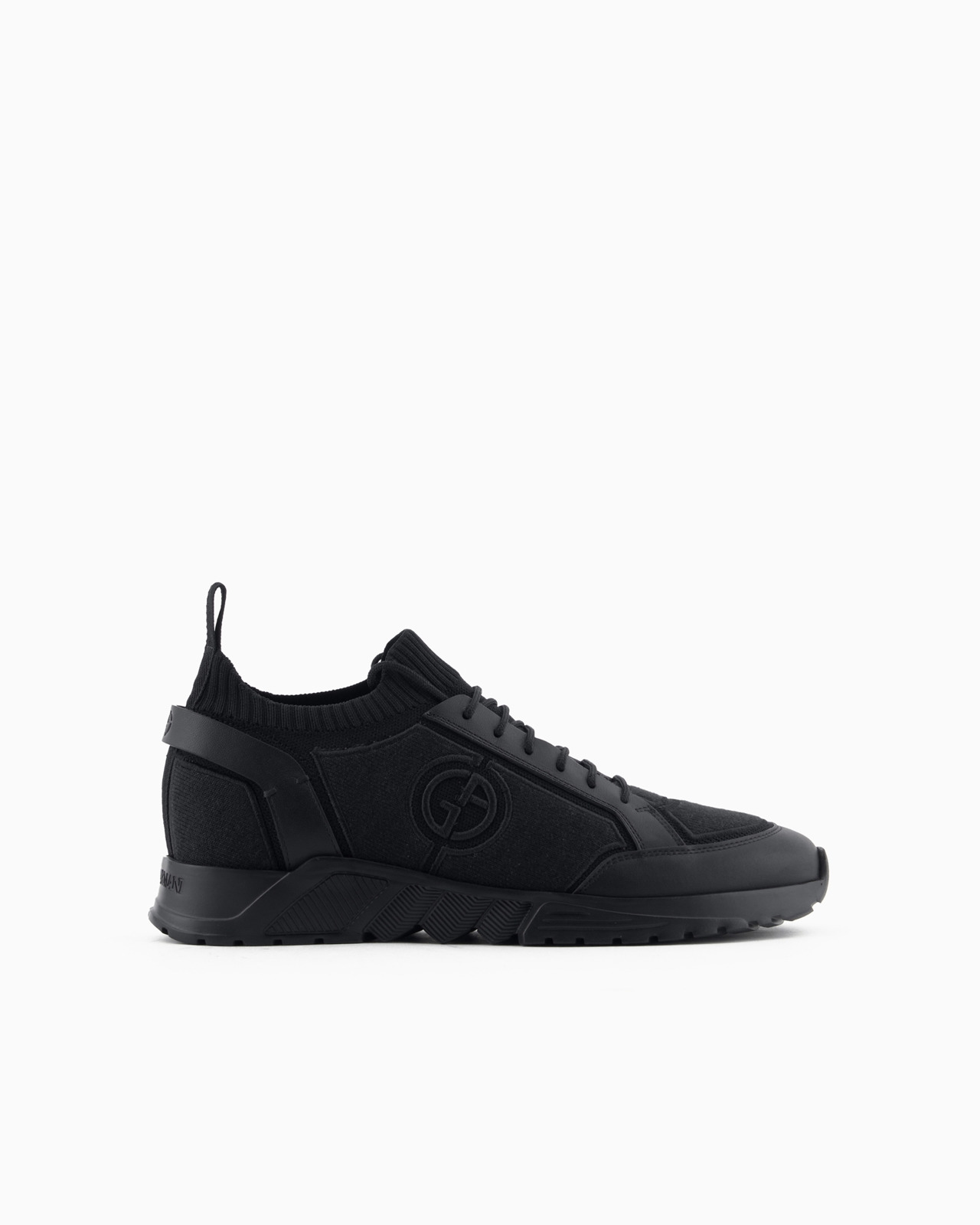 Knit-and-leather sneakers - 1