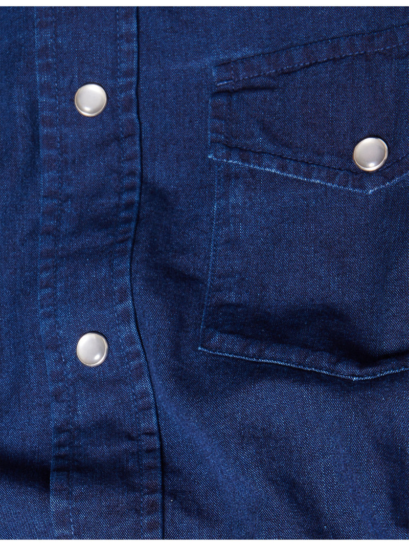 Curved-Hem Slim-Fit Denim Shirt 6