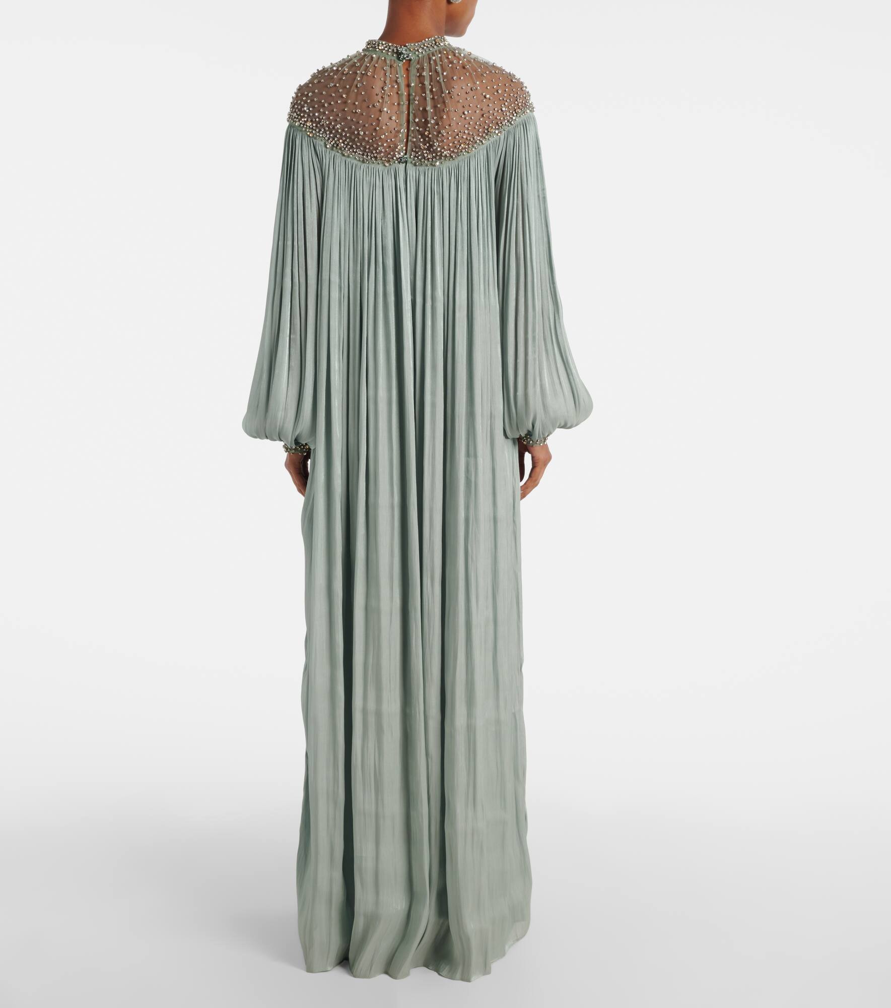 Ellima embellished plissé georgette gown - 3