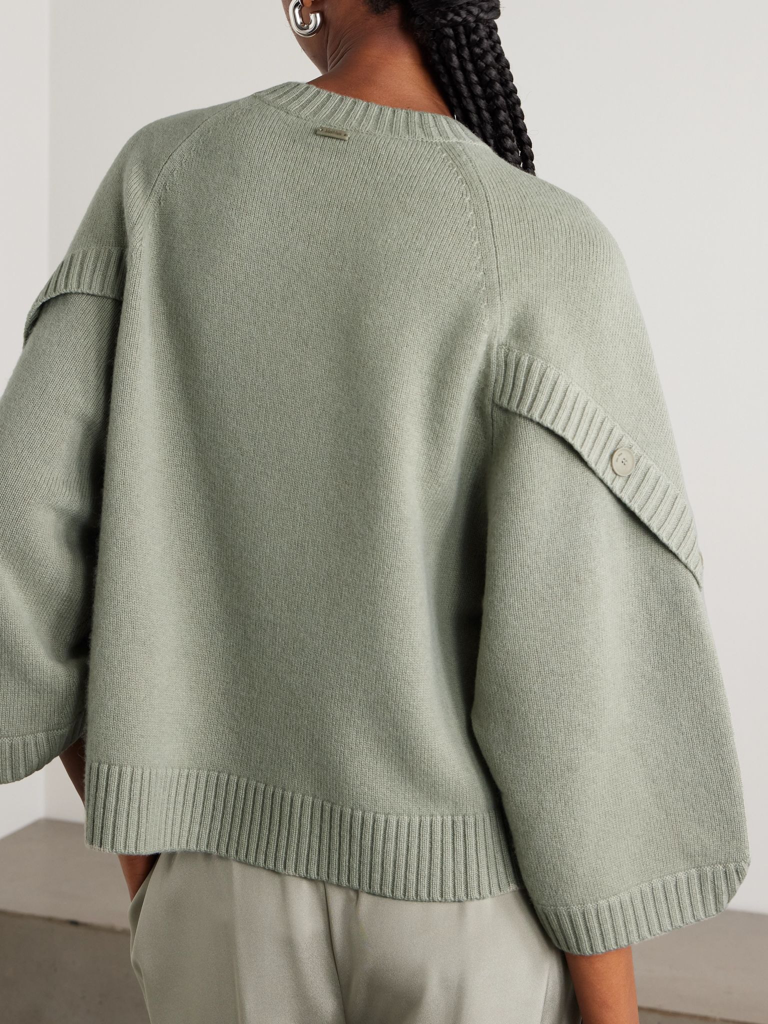 Ampex wool and cashmere-blend sweater Sage green - 3