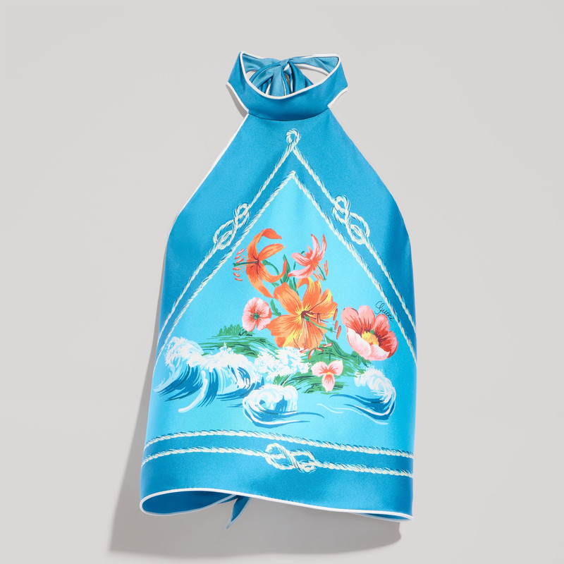 Printed silk twill top - 1