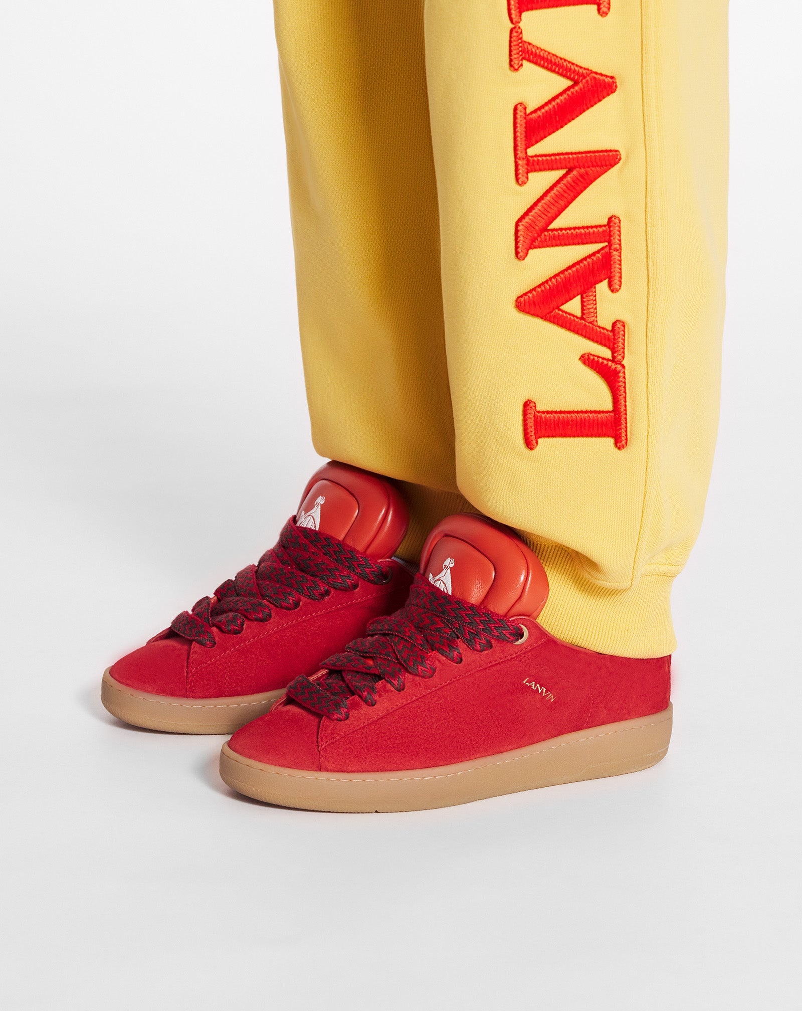 LANVIN X FUTURE HYPER CURB SNEAKERS IN LEATHER AND SUEDE FOR MEN - 5