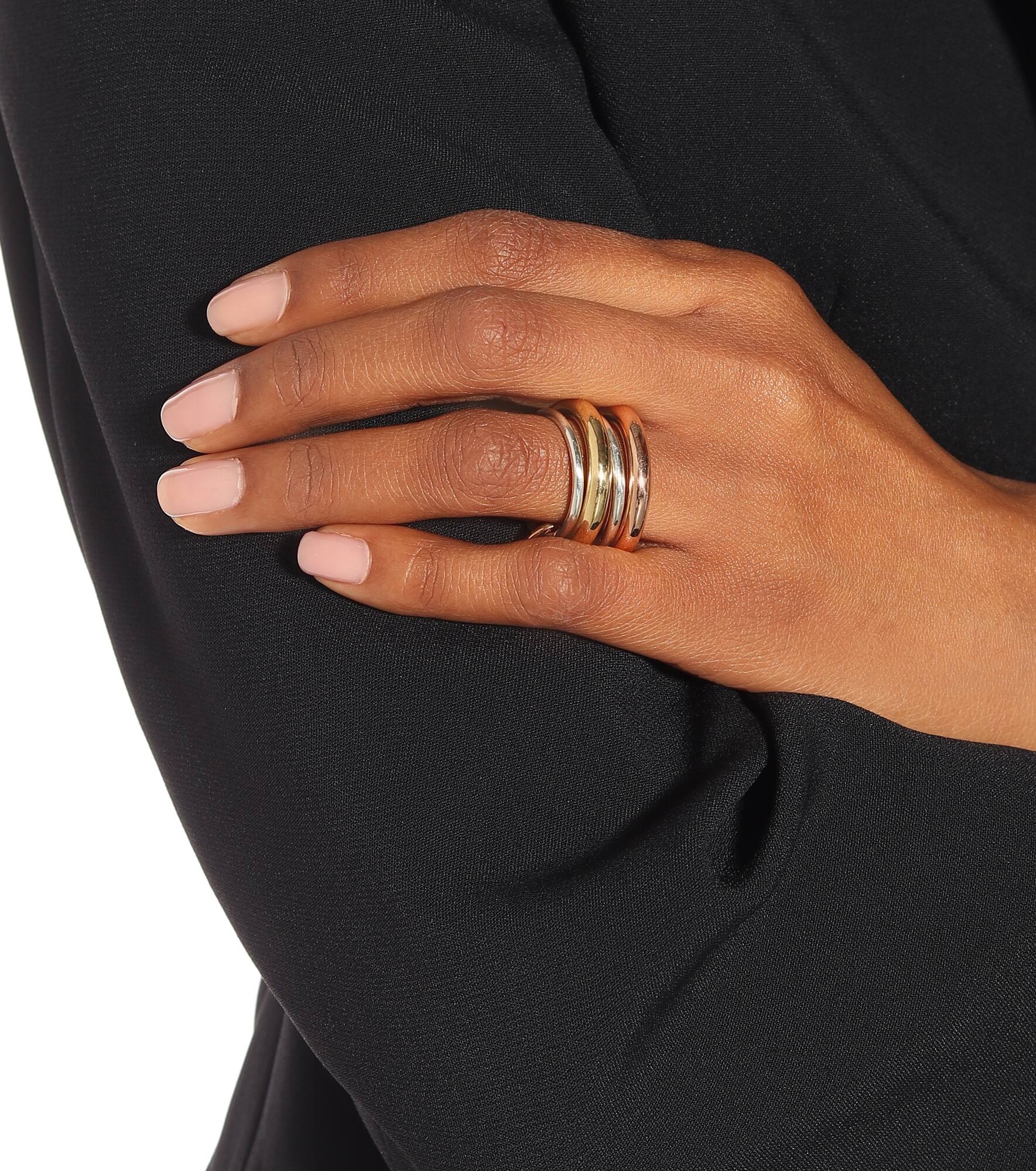Cici Rose 18kt gold and sterling silver linked rings - 2