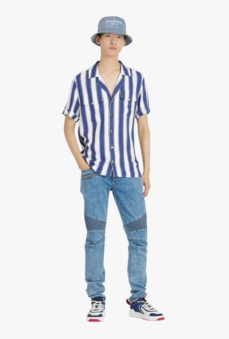 Balmain HIGH SUMMER CAPSULE - “Gitane” blue and white striped shirt outlook