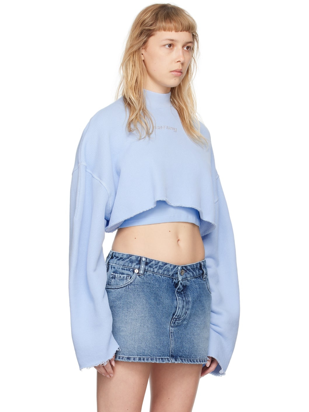Blue Cropped Sweatshirt - 2