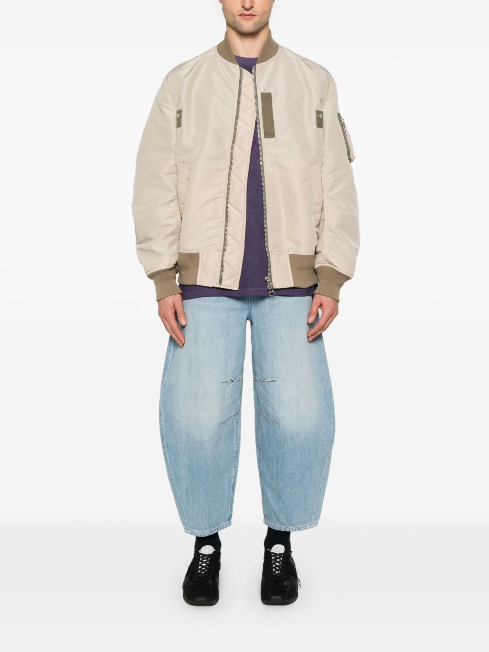 contrast-trim bomber jacket - 2