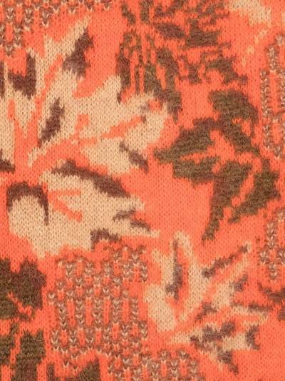 ERL botanical-motif intarsia-knit scarf outlook