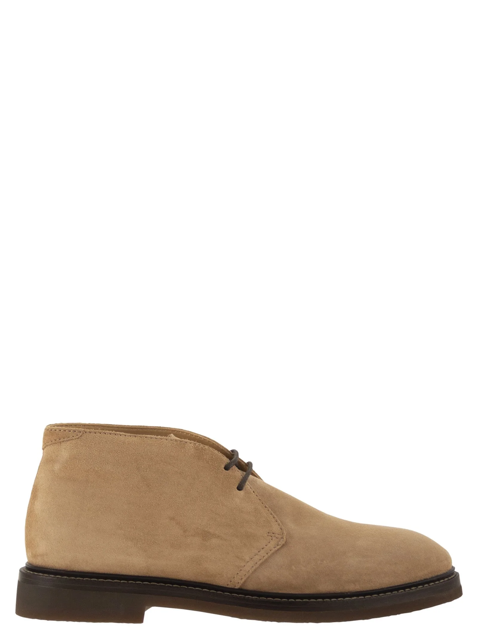 Brunello Cucinelli Men Suede Desert Boots With Rubber Sole - 1
