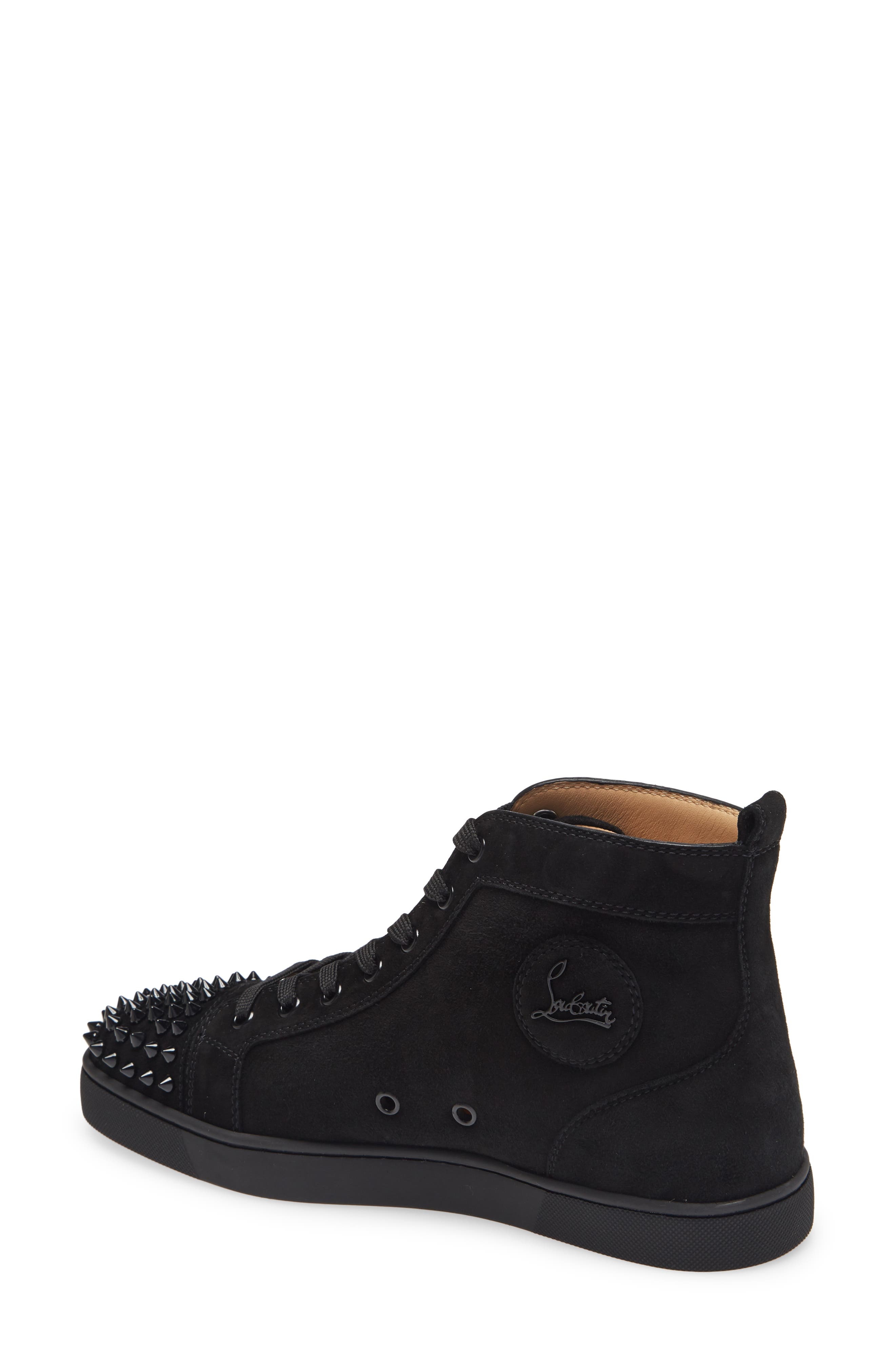 Christian Louboutin Lou Spikes High Top Sneaker in B049 Black/black/bk at Nordstrom - 2