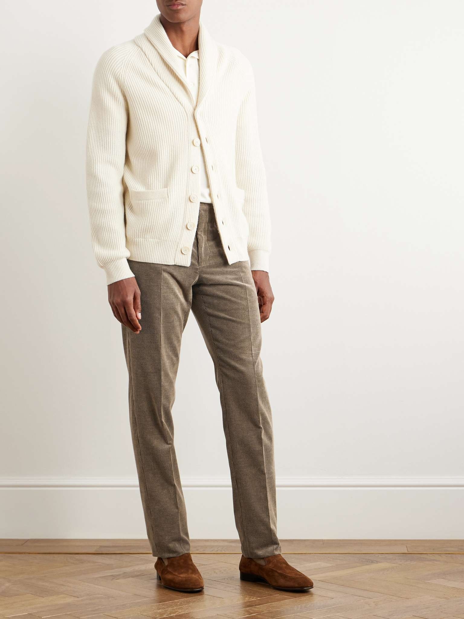 Gregory Straight-Leg Cotton and Cashmere-Blend Corduroy Trousers - 2