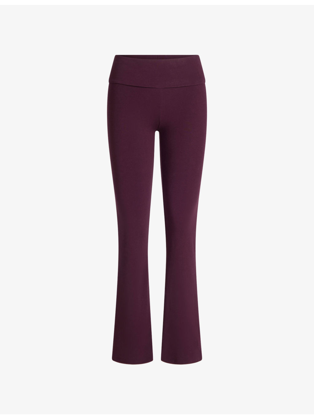 Foldover Flared-Leg Cotton-Jersey Trousers - 1