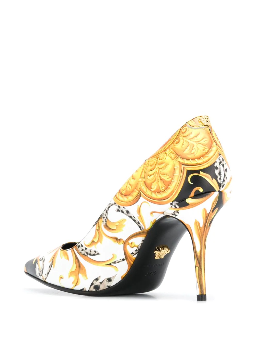 baroque-print pumps - 3