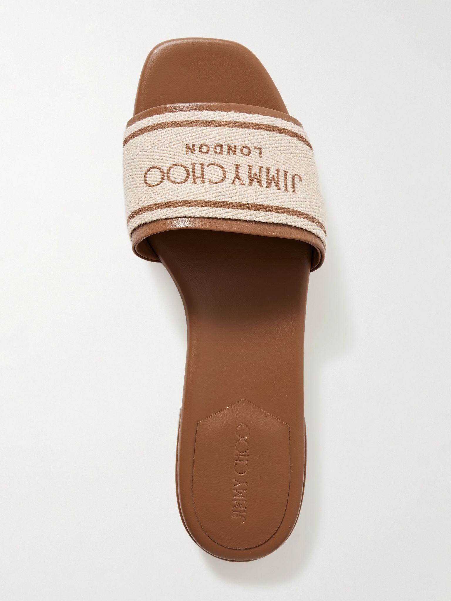 Joa canvas and leather slides Tan - 5