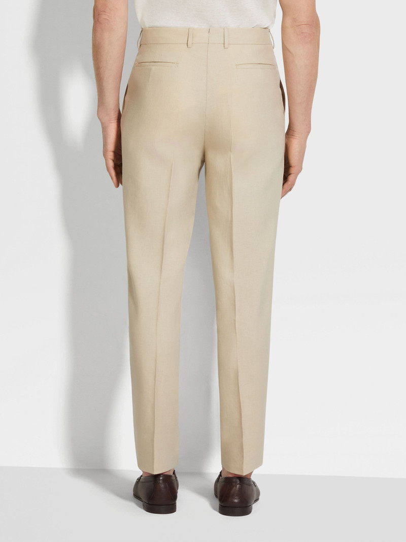 LIGHT BEIGE OASI LINO PANTS 5