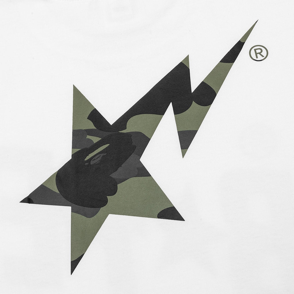 1ST CAMO BAPE STA TEE - WHITE/GREEN - 4