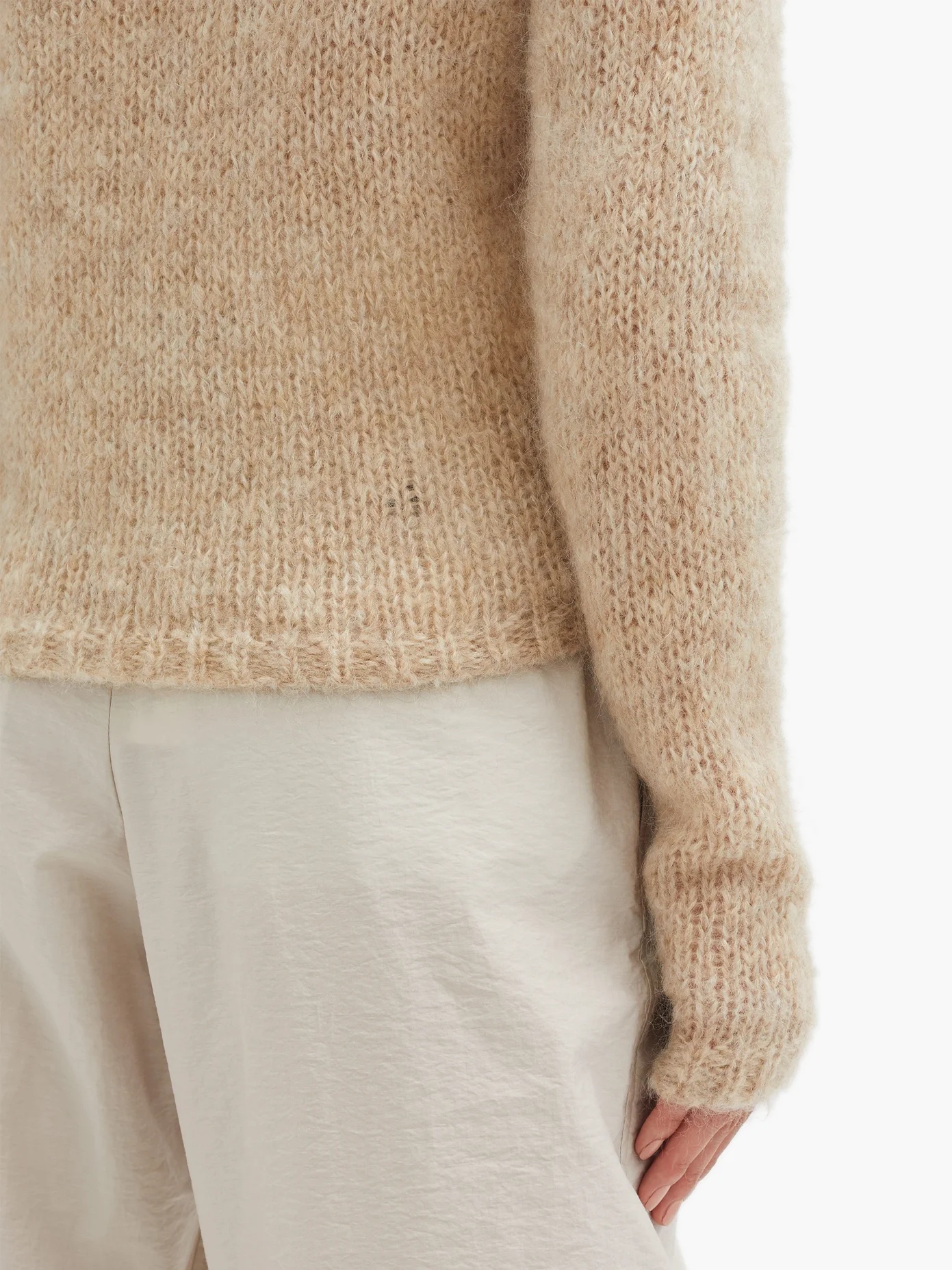 Erin padded-shoulder mohair-blend sweater - 4