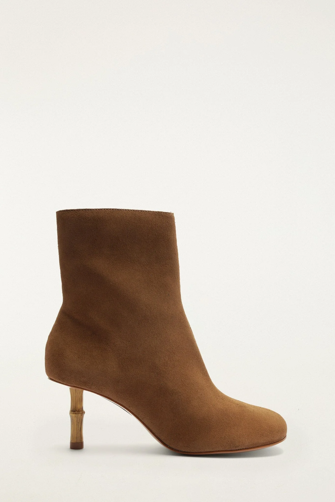Brown Suede Bamboo Bootie - 1