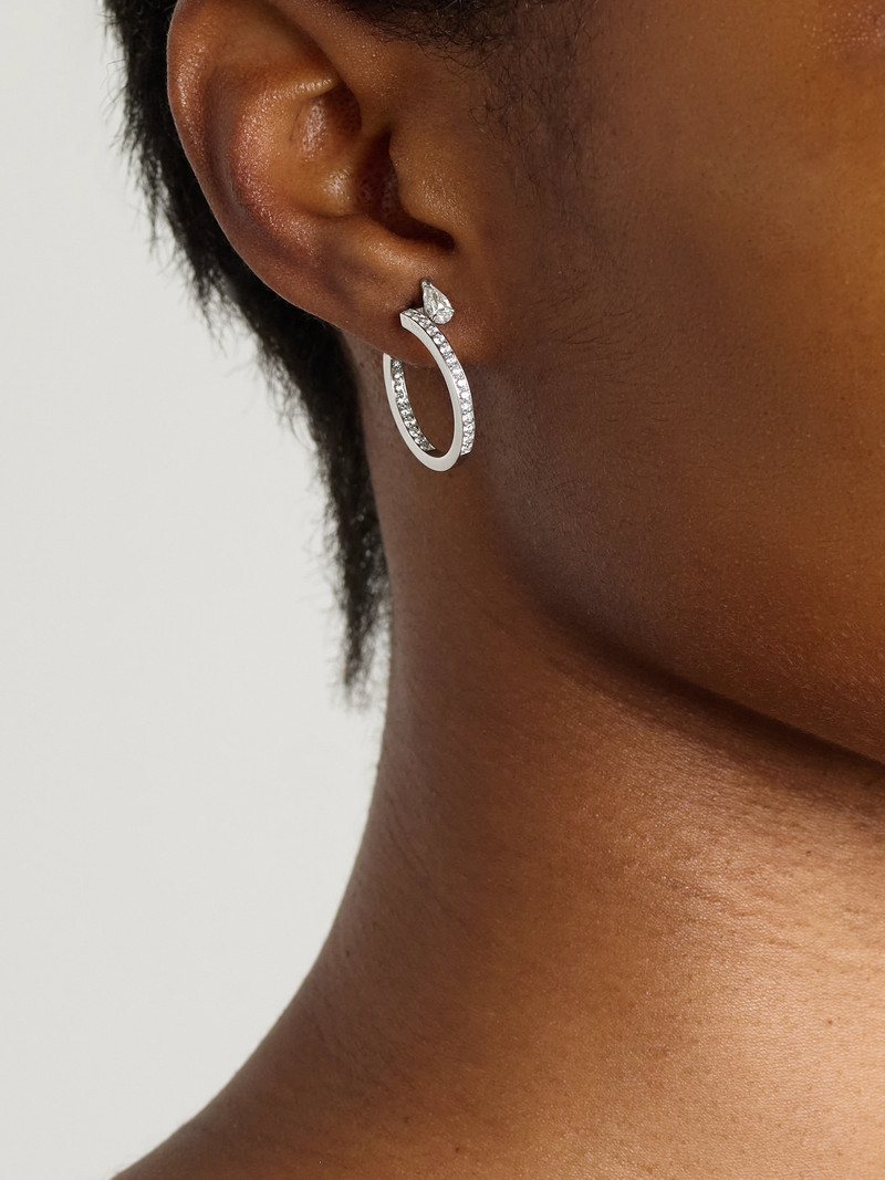 REPOSSI Serti Sur Vide 18-karat White Gold Diamond Single Hoop Earring outlook