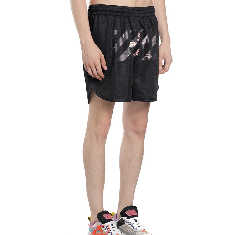Off-White Caravaggio Arrow Mesh Track Shorts Black OMCI005S201010041088 - 5