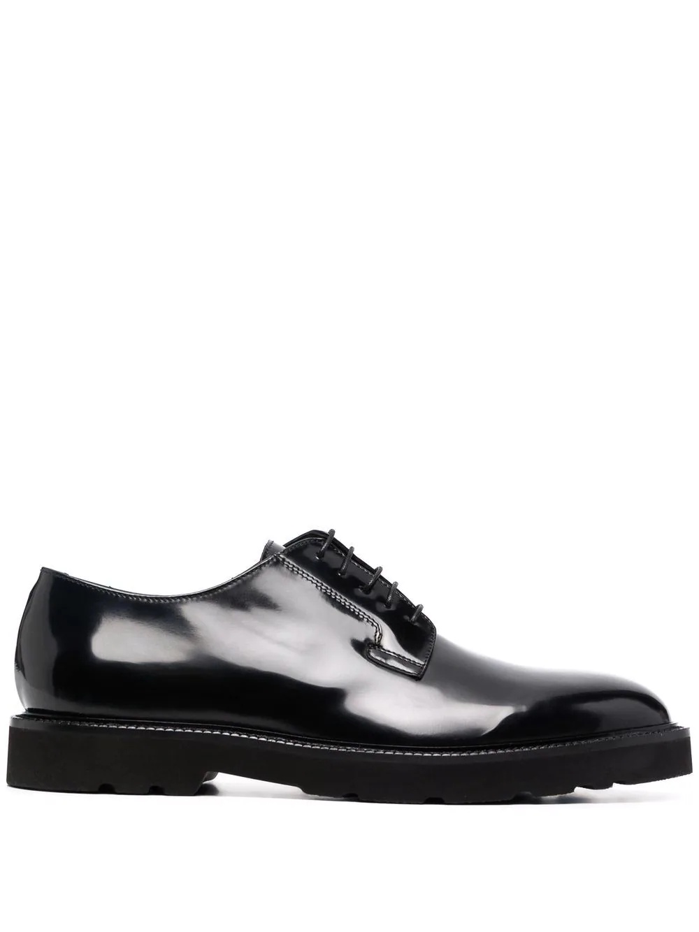 high-shine leather derby shoes - 1