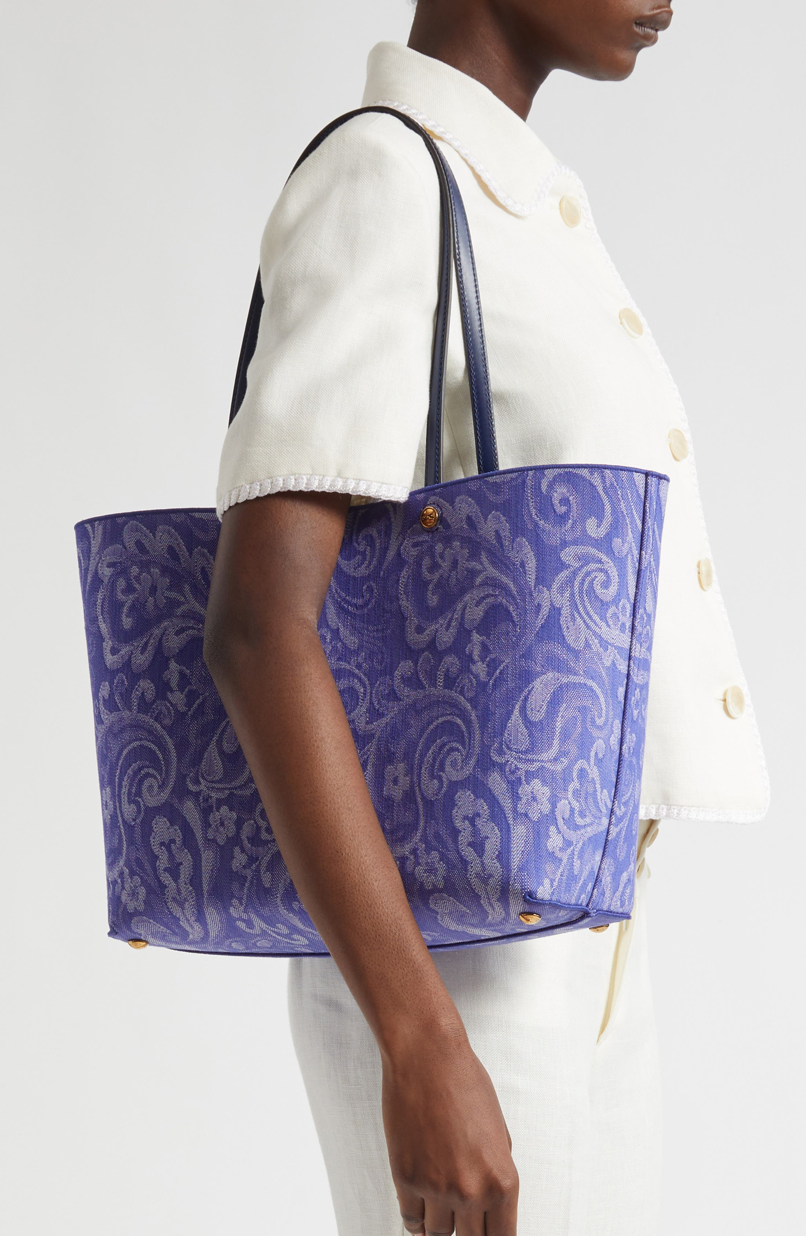 Etro Medium Essential Canvas Shopper in S9880 Multicolour/Pale Blue at Nordstrom - 2