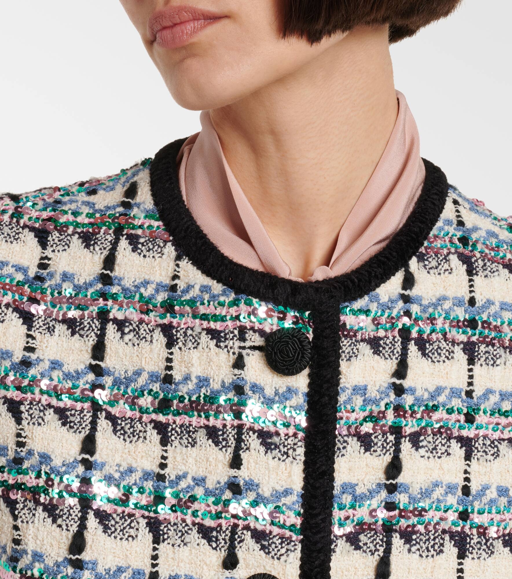 Mossi sequined cotton-blend tweed vest - 4