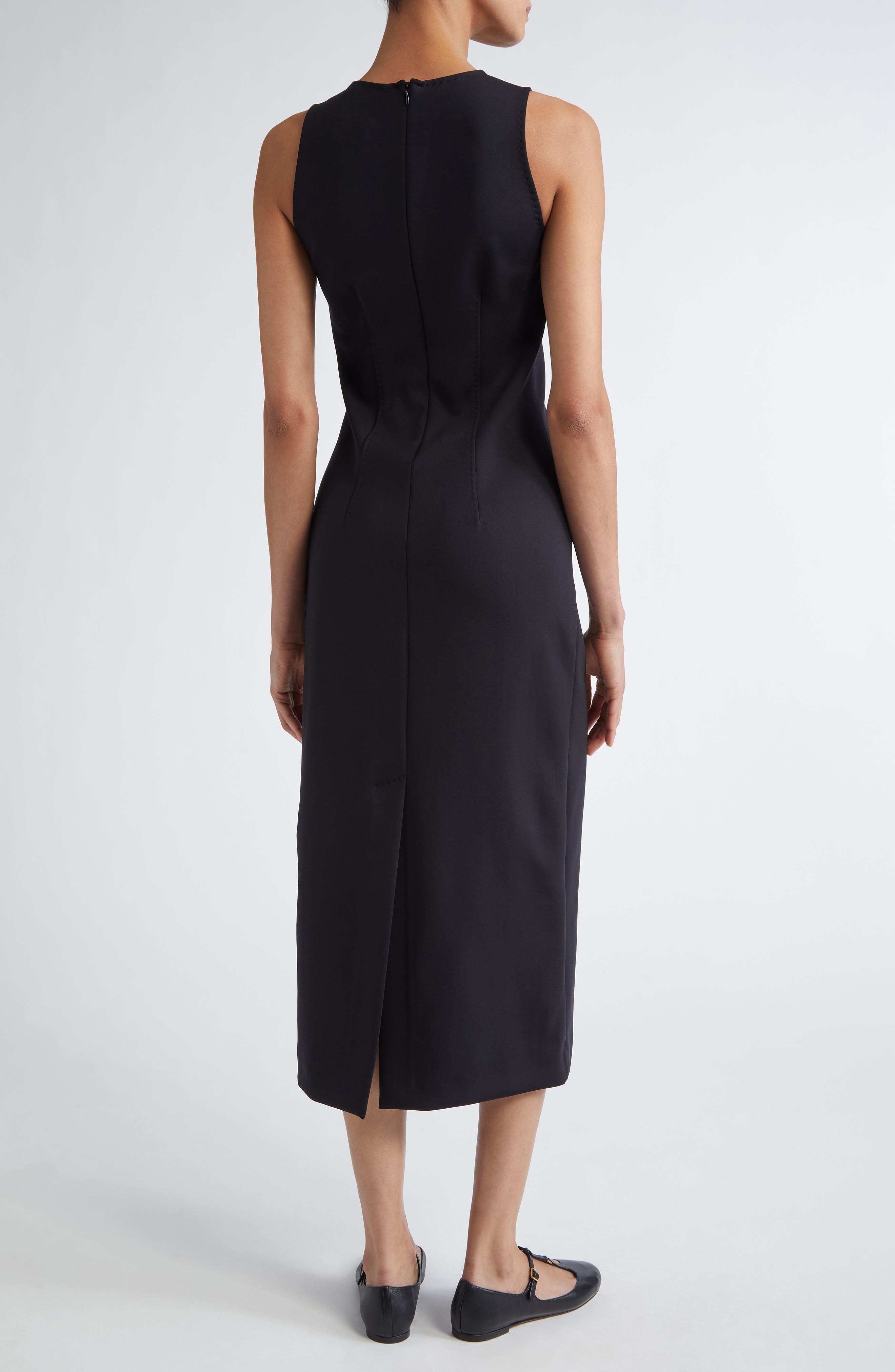 Max Mara Sevres Sleeveless Jersey Midi Dress in Black at Nordstrom - 2