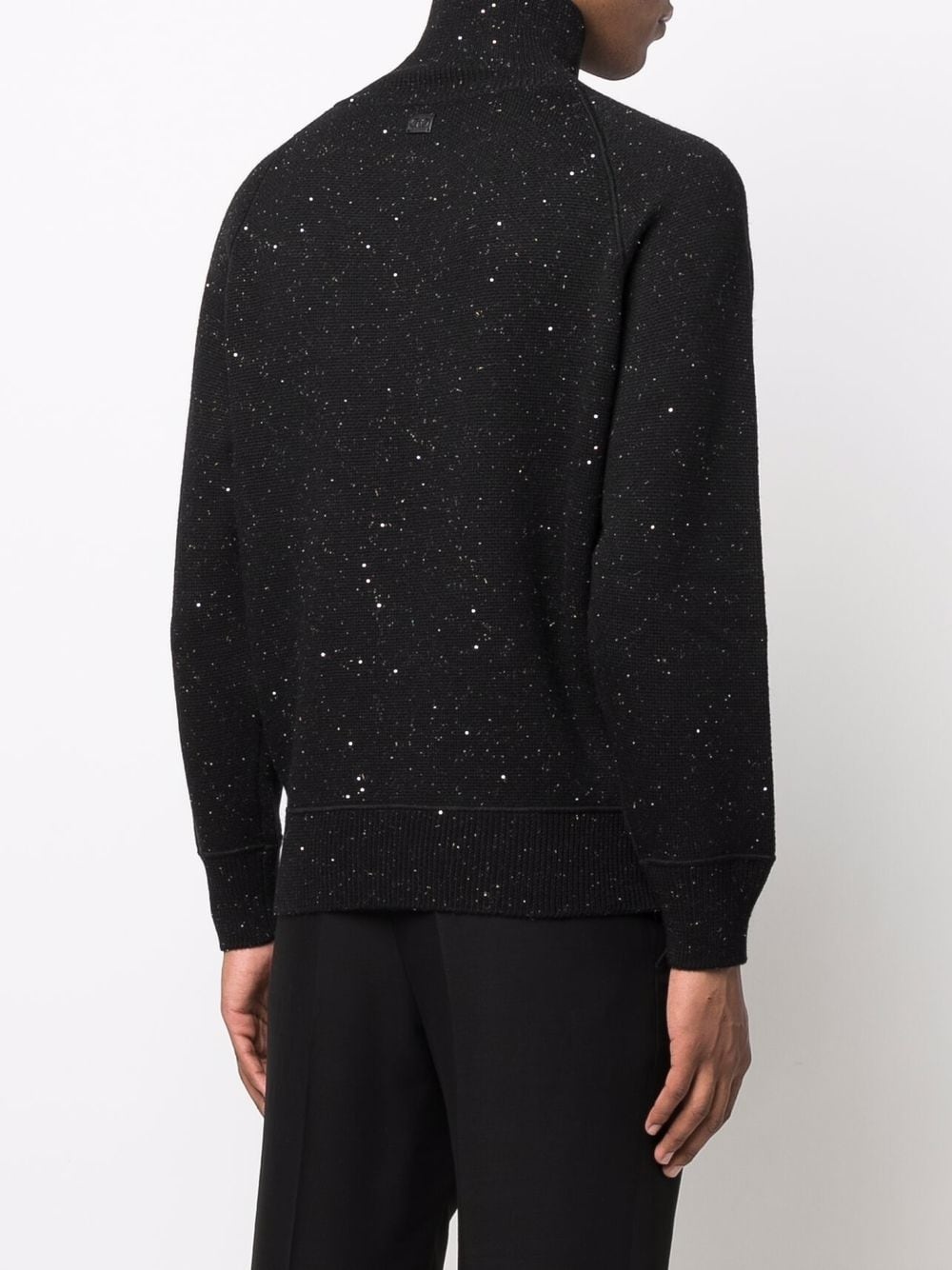 speckle-knit roll neck jumper - 4