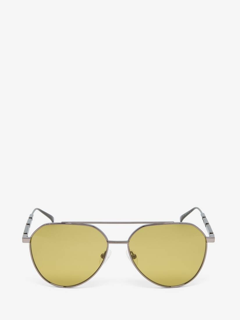 Metal Plaque Pilot Sunglasses - 1