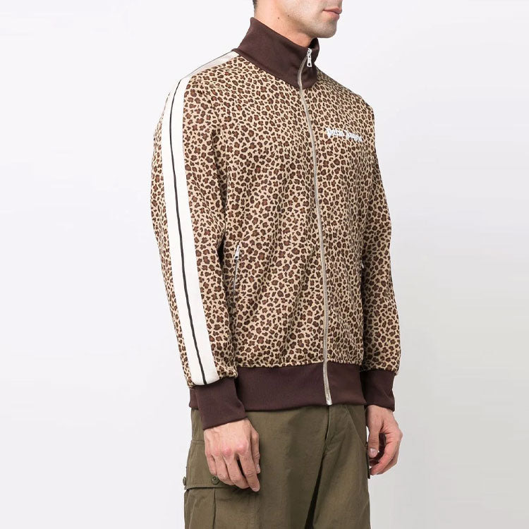 Palm Angels Leopard Track Jacket 'Brown White' PMBD001S22FAB0076103 - 3