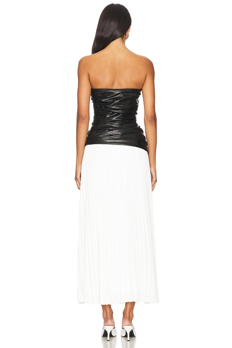 Arie Faux Leather Bustier Midi Dress - 3