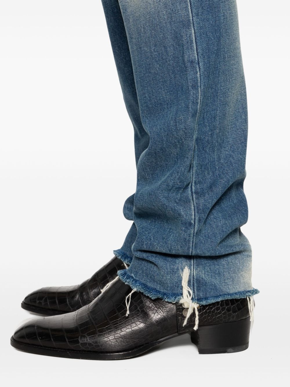 mid-rise straight-leg washed jeans - 5