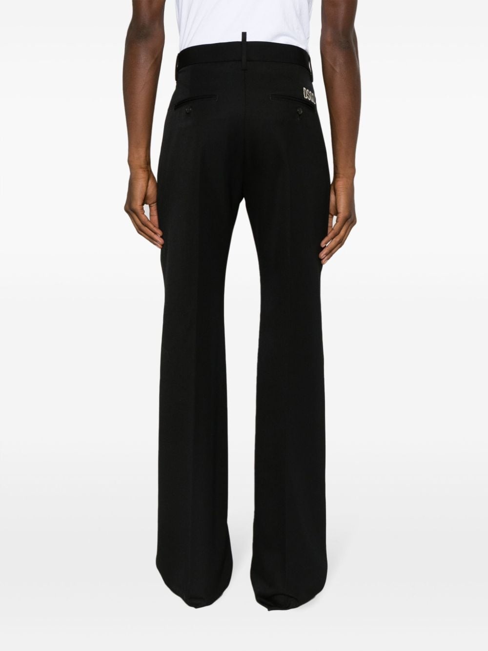 logo-embroidered tailored trousers - 4