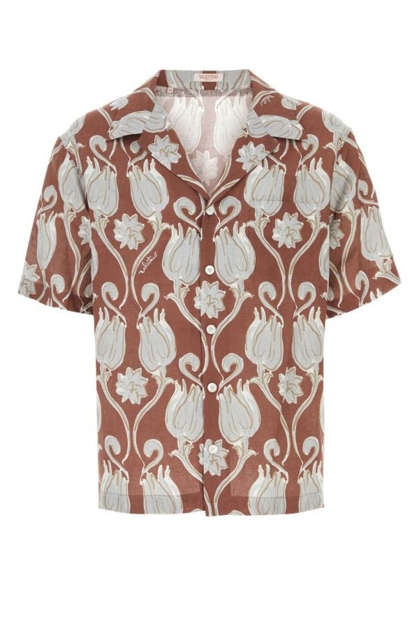 Valentino Garavani Man Printed Linen Shirt - 1