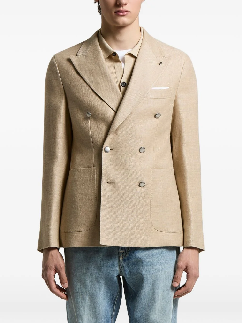 double-breasted pocket blazer - 1