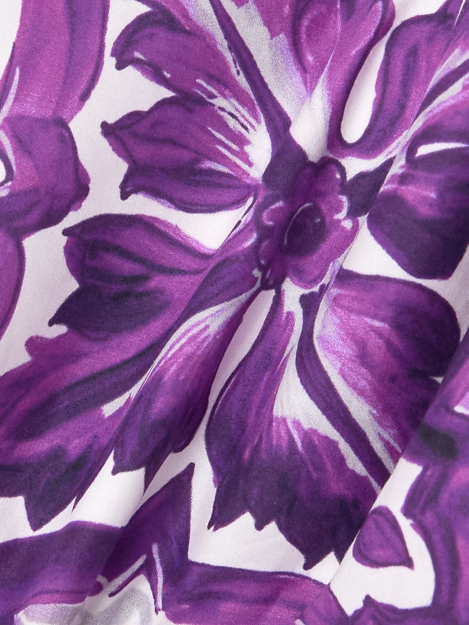 Cropped printed cotton-twill top Purple - 4