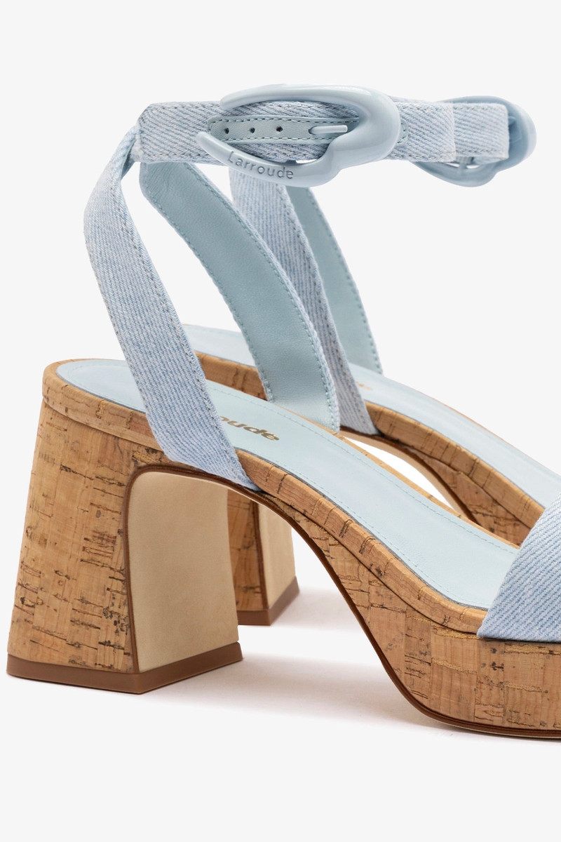 Dolly Verona Low Sandal In Maya Denim and Natural Cork 4