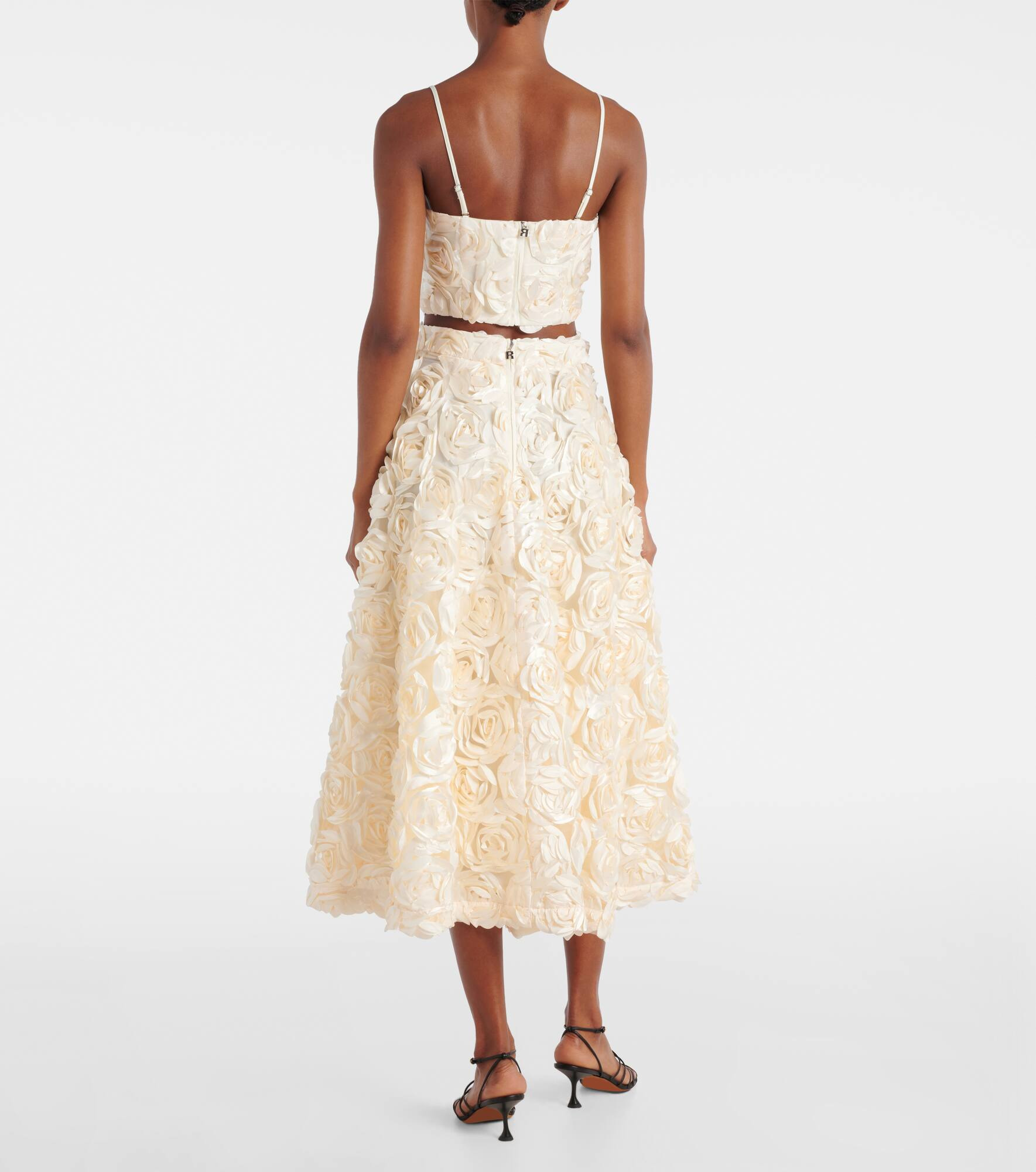 Floral-appliqué crop top - 3