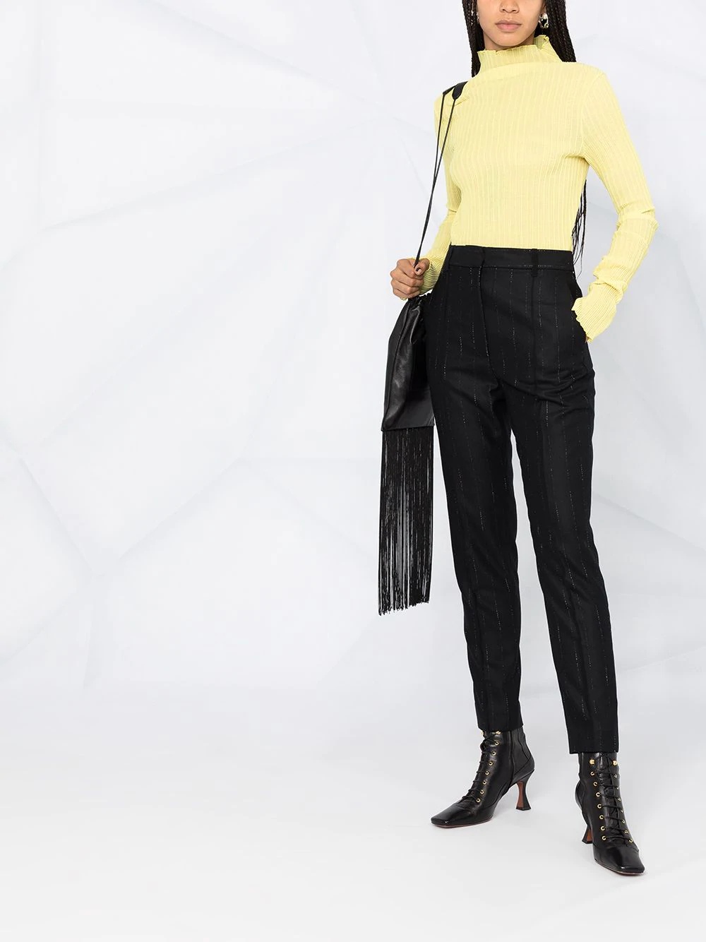 low-waist tapered trousers - 4