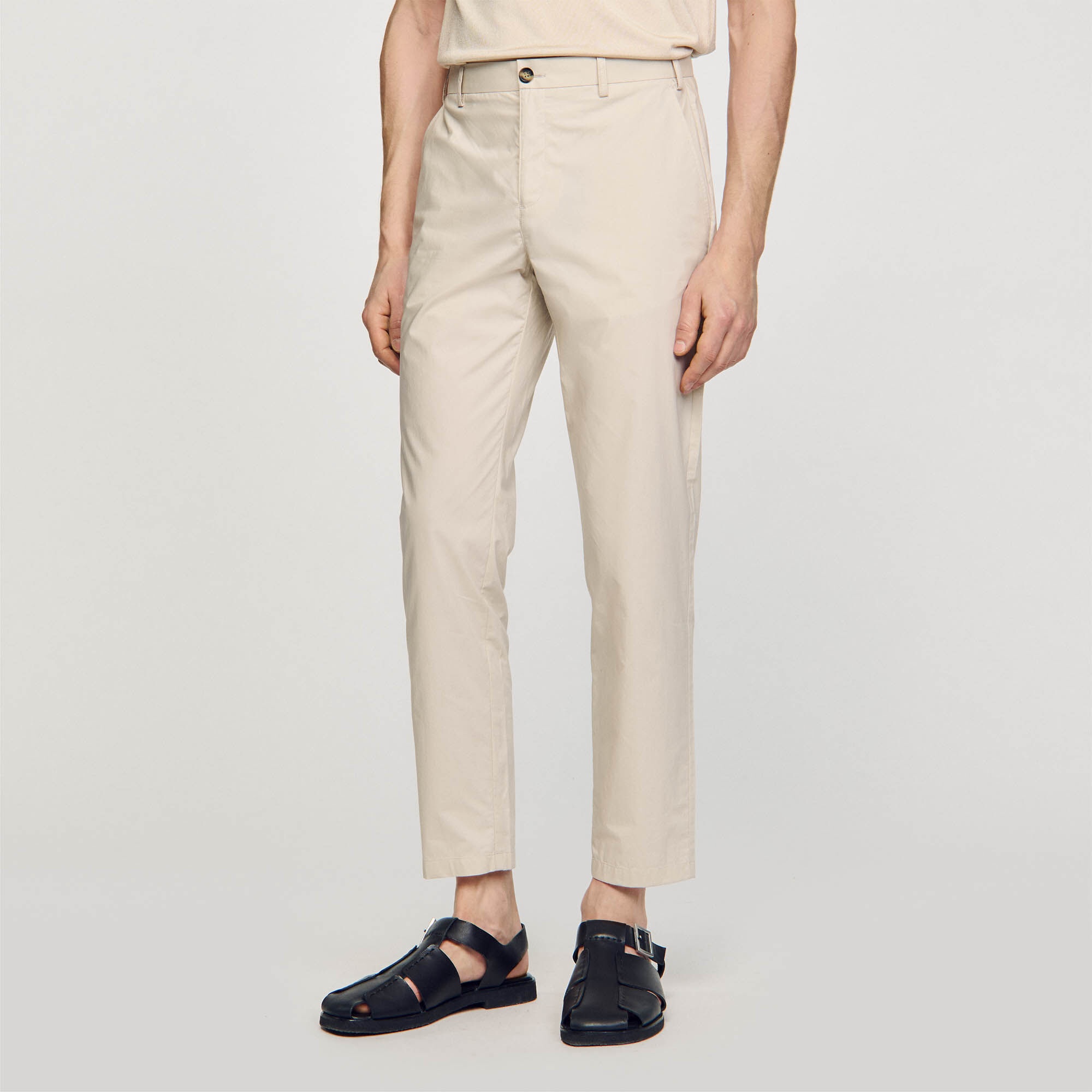 COTTON CARROT-CUT TROUSERS - 5