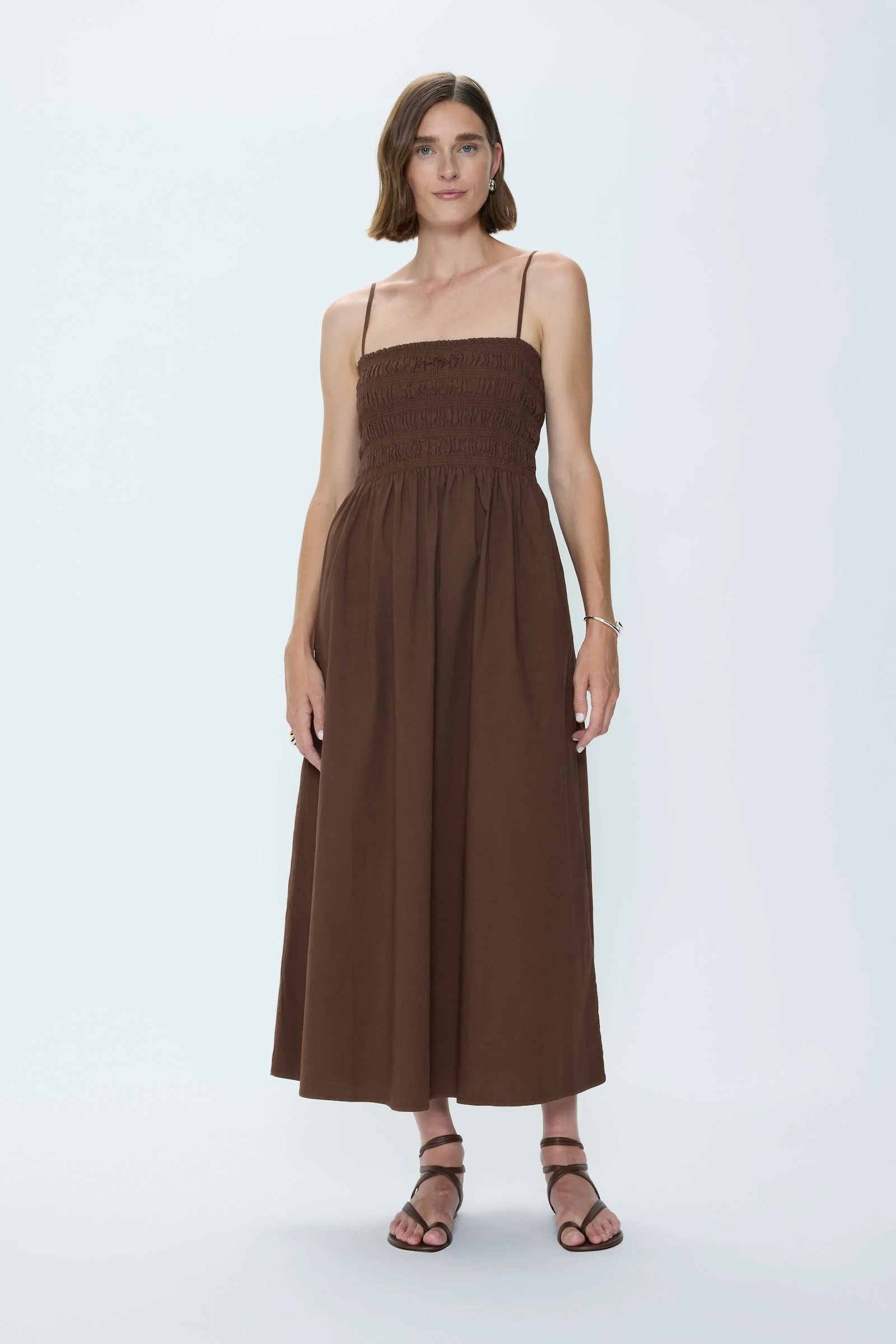 BIANCA SHIRRED BODICE DRESS - BRUNA - 1