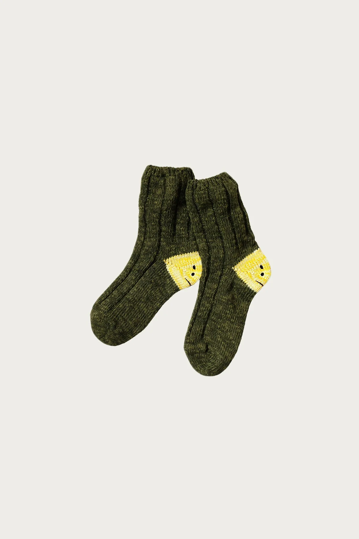 56 Yarns MA-1 RAINBOWY HAPPY HEEL Socks - Khaki - 1