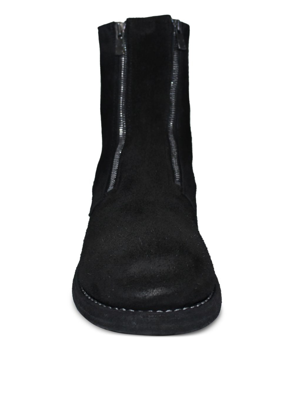 zip-front suede boots - 3